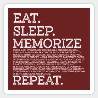 Cycle 2 Eat Sleep Memorize Repeat Memory Master Sticker